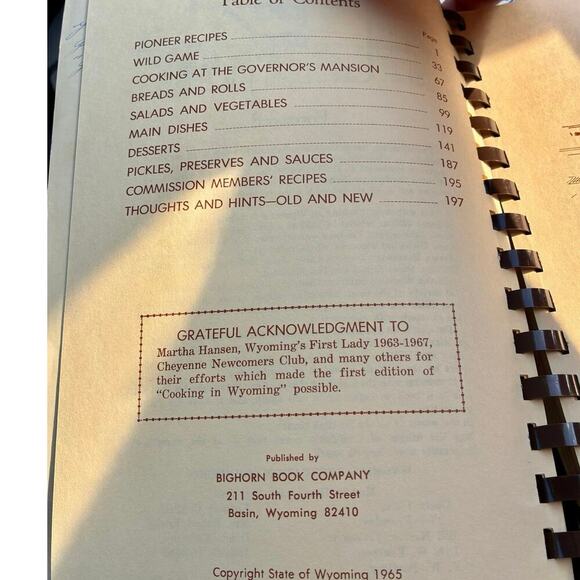 Vintage “Cooking in Wyoming” Cookbook – Woman’s Suffrage Centennial 1869–1969 - Picture 4 of 5